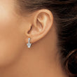 Sterling Silver Rhodium-plated Polished and Satin Angel Post Earrings - Birthstone Company