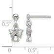 Sterling Silver Rhodium-plated Polished and Satin Angel Post Earrings - Birthstone Company