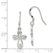 Sterling Silver Polished Swirl Cross Dangle Earrings