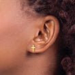 Sterling Silver Gold-tone Polished Latin Cross Post Earrings