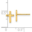 Sterling Silver Gold-tone Polished Latin Cross Post Earrings