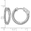 Sterling Shimmer Sterling Silver Rhodium-plated 38 Stone 1.75mm CZ In and Out Round Hinged Hoop Earrings - Birthstone Company