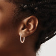 Sterling Shimmer Sterling Silver Rose-tone Rose Gold-plated 38 Stone 1.75mm CZ In and Out Round Hinged Hoop Earrings - Birthstone Company