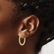 Sterling Shimmer Sterling Silver Gold-tone Flash Gold-plated 38 Stone 1.75mm CZ In and Out Round Hinged Hoop Earrings - Birthstone Company