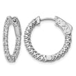 Sterling Shimmer Sterling Silver Rhodium-plated 38 Stone 1.75mm CZ In and Out Round Hinged Hoop Earrings - Birthstone Company