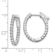 Sterling Shimmer Sterling Silver Rhodium-plated 36 Stone 1.7mm CZ In and Out Oval Hinged Hoop Earrings