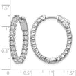 Sterling Shimmer Sterling Silver Rhodium-plated 38 Stone 2.5mm CZ In and Out Oval Hinged Hoop Earrings - Birthstone Company