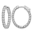 Sterling Shimmer Sterling Silver Rhodium-plated 38 Stone 2.5mm CZ In and Out Oval Hinged Hoop Earrings - Birthstone Company