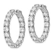 Sterling Shimmer Sterling Silver Rhodium-plated 32 Stone 4.25mm CZ In and Out Round Hinged Hoop Earrings - Birthstone Company