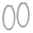 Sterling Shimmer Sterling Silver Rhodium-plated 86 Stone 2.5mm CZ In and Out Round Hinged Hoop Earrings - Birthstone Company