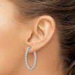 Sterling Shimmer Sterling Silver Rhodium-plated 58 Stone 2.5mm CZ In and Out Round Hinged Hoop Earrings - Birthstone Company