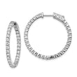 Sterling Shimmer Sterling Silver Rhodium-plated 58 Stone 2.5mm CZ In and Out Round Hinged Hoop Earrings