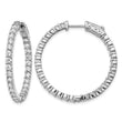 Sterling Shimmer Sterling Silver Rhodium-plated 58 Stone 2.5mm CZ In and Out Round Hinged Hoop Earrings - Birthstone Company