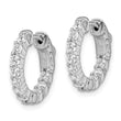 Sterling Shimmer Sterling Silver Rhodium-plated 20 Stone 2.3mm CZ In and Out Round Hinged Hoop Earrings - Birthstone Company
