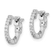 Sterling Shimmer Sterling Silver Rhodium-plated 18 Stone CZ Hinged Hoop Earrings - Birthstone Company