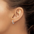 Sterling Shimmer Sterling Silver Rhodium-plated 18 Stone CZ Hinged Hoop Earrings - Birthstone Company