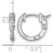 Sterling Shimmer Sterling Silver Rhodium-plated 18 Stone CZ Hinged Hoop Earrings - Birthstone Company
