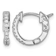 Sterling Shimmer Sterling Silver Rhodium-plated 18 Stone CZ Hinged Hoop Earrings - Birthstone Company