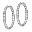 Sterling Shimmer Sterling Silver Rhodium-plated 64 Stone 1.7-4mm Graduated CZ In and Out Round Hinged Hoop Earrings - Birthstone Company