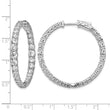 Sterling Shimmer Sterling Silver Rhodium-plated 64 Stone 1.7-4mm Graduated CZ In and Out Round Hinged Hoop Earrings - Birthstone Company