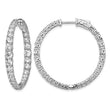 Sterling Shimmer Sterling Silver Rhodium-plated 64 Stone 1.7-4mm Graduated CZ In and Out Round Hinged Hoop Earrings - Birthstone Company