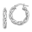 Sterling Silver Rhodium-plated 4x14mmTwisted Hoop Earrings