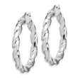 Sterling Silver Rhodium-plated 4x25mmTwisted Hoop Earrings - Birthstone Company