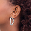 Sterling Silver Rhodium-plated 4x25mmTwisted Hoop Earrings - Birthstone Company