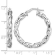 Sterling Silver Rhodium-plated 4x25mmTwisted Hoop Earrings - Birthstone Company