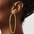 Sterling Silver Gold-Tone Polished 2x70mm Hoop Earrings - Birthstone Company