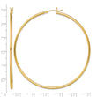 Sterling Silver Gold-Tone Polished 2x70mm Hoop Earrings - Birthstone Company