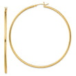 Sterling Silver Gold-Tone Polished 2x70mm Hoop Earrings