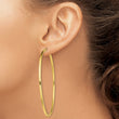 Sterling Silver Gold-Tone Polished 2x65mm Hoop Earrings - Birthstone Company