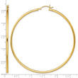 Sterling Silver Gold-Tone Polished 2x65mm Hoop Earrings - Birthstone Company