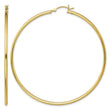 Sterling Silver Gold-Tone Polished 2x65mm Hoop Earrings - Birthstone Company