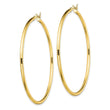 Sterling Silver Gold-Tone Polished 2x55mm Hoop Earrings - Birthstone Company
