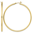 Sterling Silver Gold-Tone Polished 2x55mm Hoop Earrings - Birthstone Company