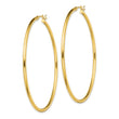 Sterling Silver Gold-Tone Polished 2x60mm Hoop Earrings
