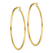 Sterling Silver Gold-Tone Polished 2x60mm Hoop Earrings - Birthstone Company