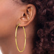 Sterling Silver Gold-Tone Polished 2x60mm Hoop Earrings - Birthstone Company
