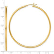 Sterling Silver Gold-Tone Polished 2x60mm Hoop Earrings