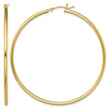 Sterling Silver Gold-Tone Polished 2x60mm Hoop Earrings - Birthstone Company