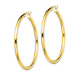 Sterling Silver Gold-Tone Polished 2x45mm Hoop Earrings - Birthstone Company