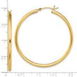 Sterling Silver Gold-Tone Polished 2x45mm Hoop Earrings