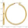 Sterling Silver Gold-Tone Polished 2x45mm Hoop Earrings - Birthstone Company