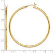 Sterling Silver Gold-Tone Polished 2x50mm Hoop Earrings