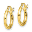 Sterling Silver Gold-Tone Polished 2x14mm Hoop Earrings