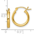Sterling Silver Gold-Tone Polished 2x14mm Hoop Earrings