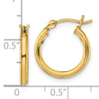Sterling Silver Gold-Tone Polished 2x15mm Hoop Earrings