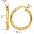 Sterling Silver Gold-Tone Polished 2x20mm Hoop Earrings - Birthstone Company
